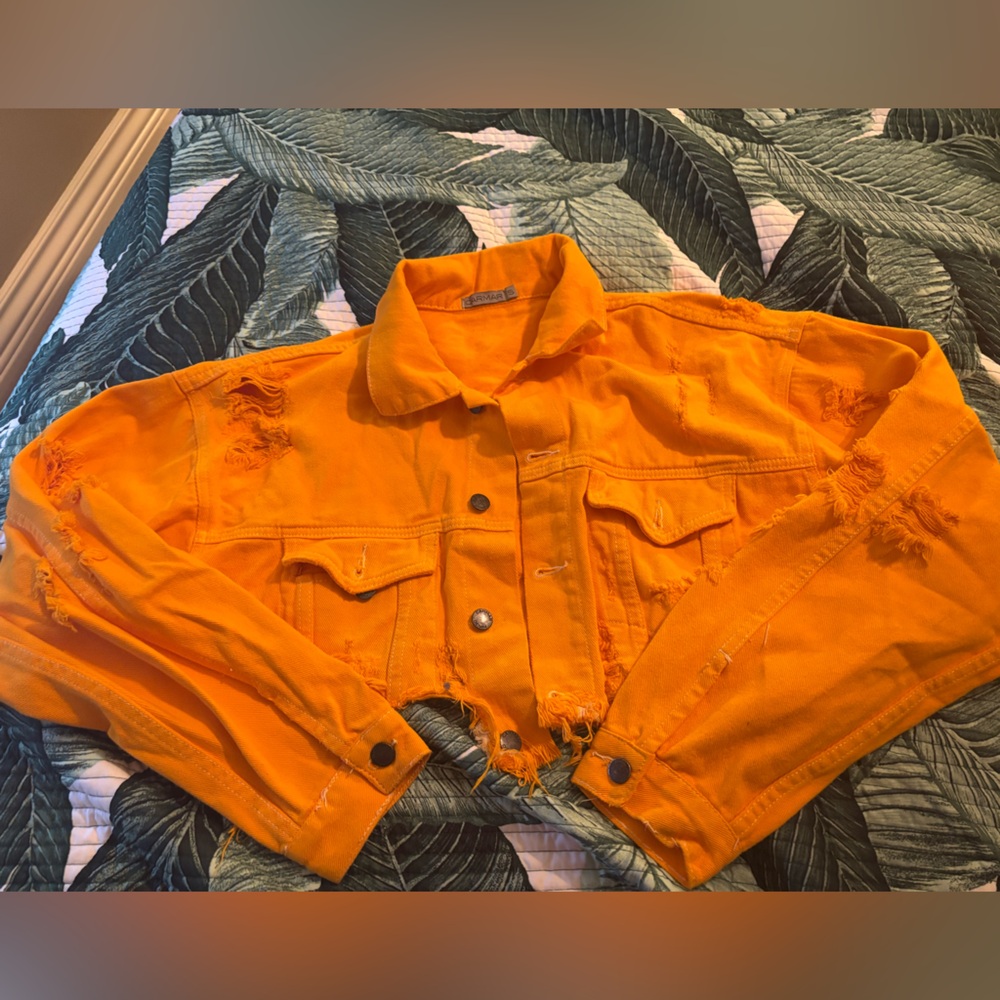 Carmar Bright OrangeYellow Denim Jacket